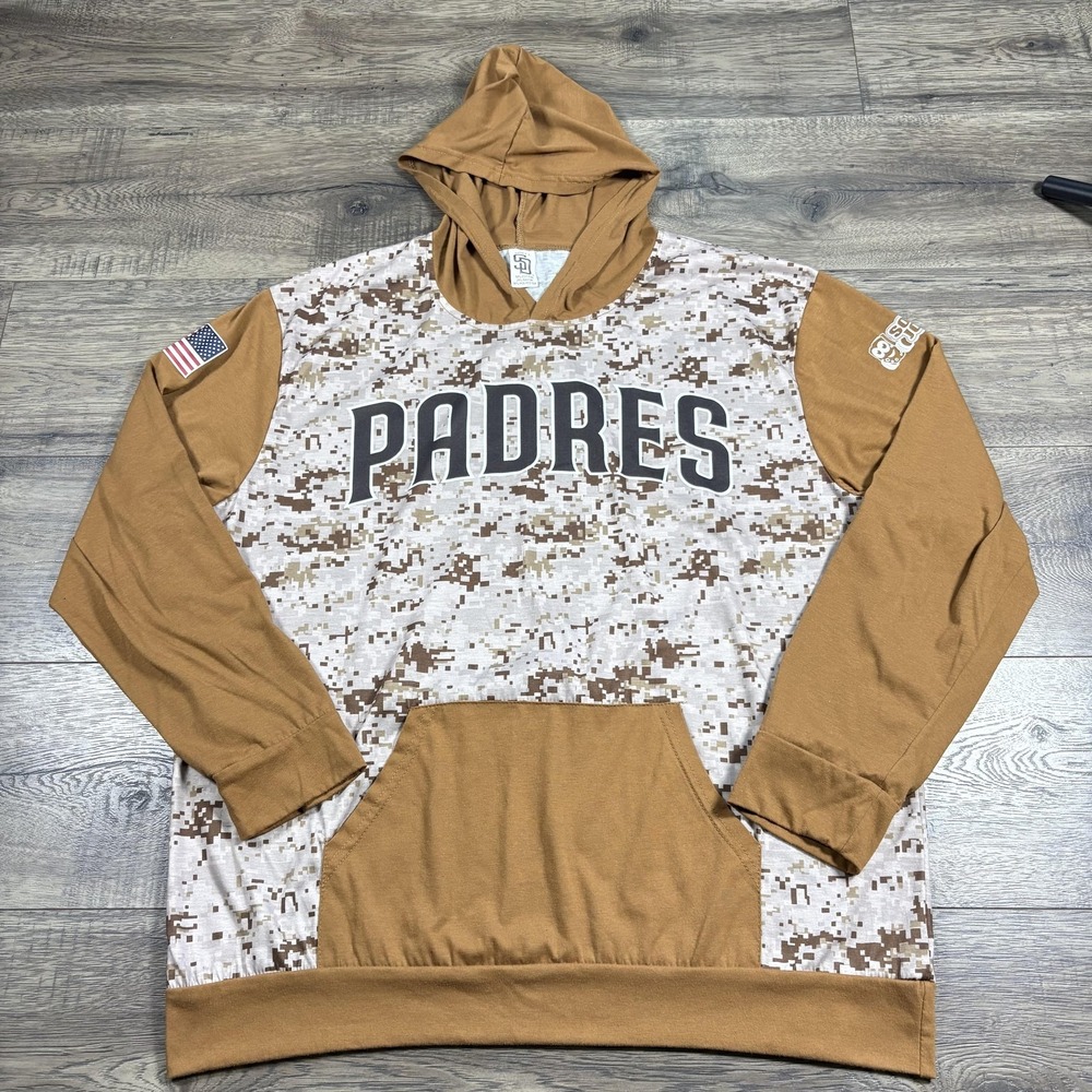 SGA San‎ Diego Padres Hoodie Mens Large Brown MLB Baseball Cotopaxi Digital Camo